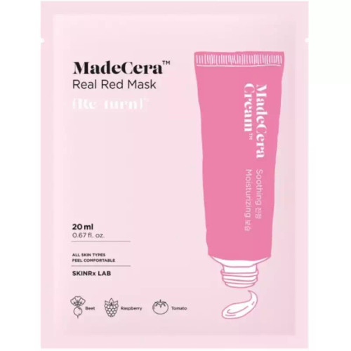 ماسک ورقه ای آبرسان SkinRx مدلMadecera Real Red حجم 20 میلی لیتر